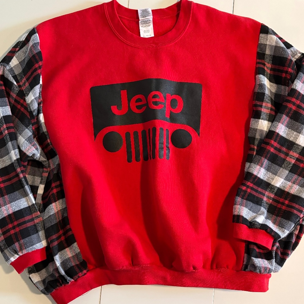 Handmade flannel sweatshirt